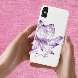 Lotus Flower Design Yoga Meditation Lovers Paars Case-Mate iPhone Case