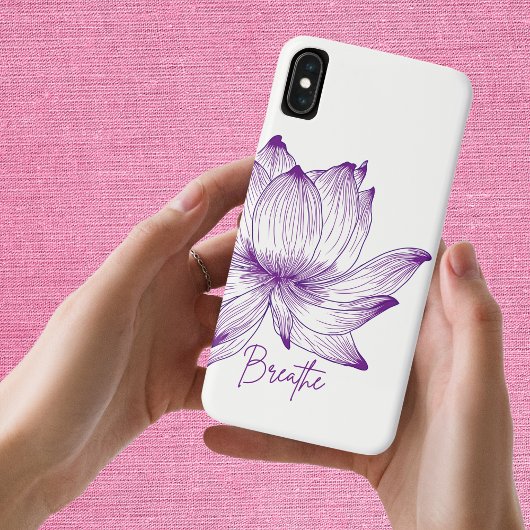 Lotus Flower Design Yoga Meditation Lovers Paars Case-Mate iPhone Case