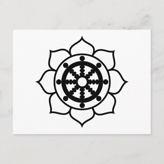 Lotus Flower Dharma Wheel Briefkaart (Voorkant)