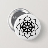 Lotus Flower Dharma Wheel Ronde Button 5,7 Cm (Voorkant /achterkant)