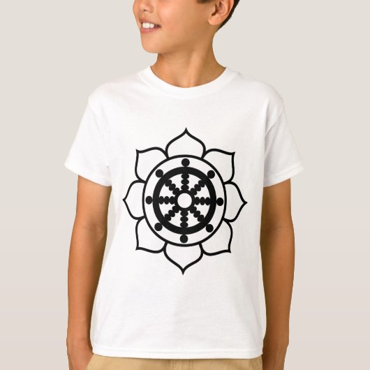 Lotus Flower Dharma Wheel T-shirt (Voorkant)