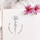 Lotus Flower Elegant Script Custom Name Library Ru Rubberstempel