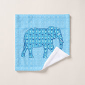 Lotus Flower Elephant, Turquoise and White Bad Handdoek (Wasdoekje)