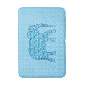 Lotus Flower Elephant, Turquoise and White Badmat (Voorkant Verticaal)
