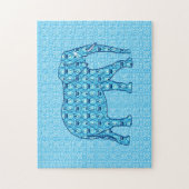 Lotus Flower Elephant, Turquoise and White Legpuzzel (Verticaal)
