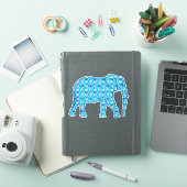 Lotus Flower Elephant, Turquoise and White Sticker (iPad Cover)