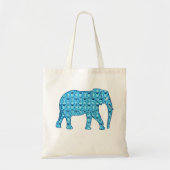 Lotus Flower Elephant, Turquoise and White Tote Bag (Voorkant)
