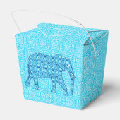 Lotus flower elephant - turquoise bedankdoosjes (Achterkant)