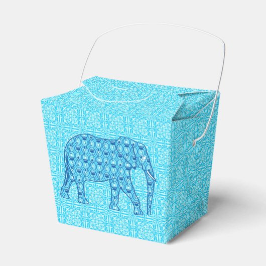 Lotus flower elephant - turquoise bedankdoosjes (Voorkant Zijde)