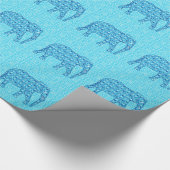 Lotus flower elephant - turquoise cadeaupapier (Hoek)