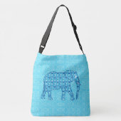 Lotus flower elephant - turquoise crossbody tas (Achterkant)