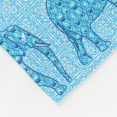 Lotus flower elephant - turquoise fleece deken (Hoek)