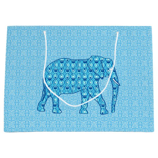 Lotus flower elephant - turquoise groot cadeauzakje (Voorkant)