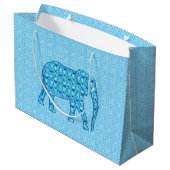 Lotus flower elephant - turquoise groot cadeauzakje (Achterkant Gekanteld)