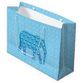 Lotus flower elephant - turquoise groot cadeauzakje (Voorkant Gekanteld)