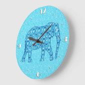 Lotus flower elephant - turquoise grote klok (Hoek)
