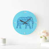 Lotus flower elephant - turquoise grote klok (Huis)