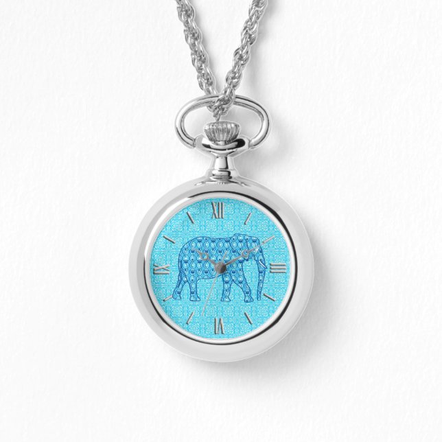 Lotus flower elephant - turquoise horloge (Voorkant)