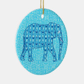 Lotus flower elephant - turquoise keramisch ornament (Rechts)