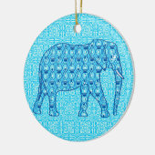 Lotus flower elephant - turquoise keramisch ornament (Links)