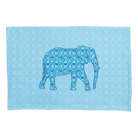 Lotus flower elephant - turquoise kussensloop (Voorkant)