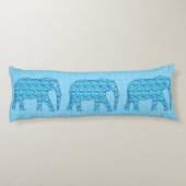 Lotus flower elephant - turquoise lichaamskussen (Achterkant)