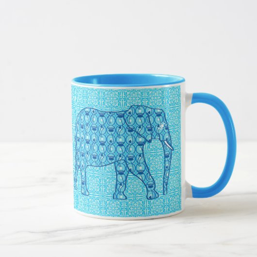 Lotus flower elephant - turquoise mok (Rechts)