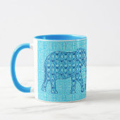 Lotus flower elephant - turquoise mok (Links)
