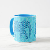 Lotus flower elephant - turquoise mok (Voorkant links)