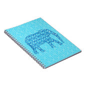 Lotus flower elephant - turquoise notitieboek (Rechterzijde)