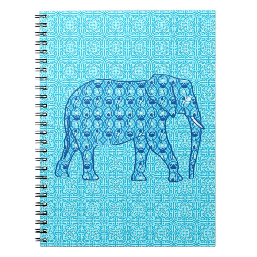 Lotus flower elephant - turquoise notitieboek (Voorkant)