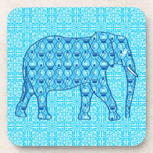 Lotus flower elephant - turquoise onderzetter