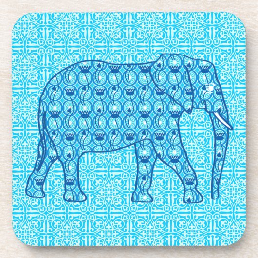 Lotus flower elephant - turquoise onderzetter (Voorkant)