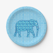 Lotus flower elephant - turquoise papieren bordje (Voorkant)