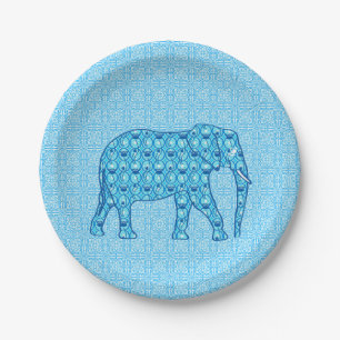 Lotus flower elephant - turquoise papieren bordje