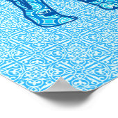 Lotus flower elephant - turquoise poster (Hoek)