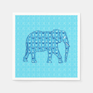 Lotus flower elephant - turquoise servetten