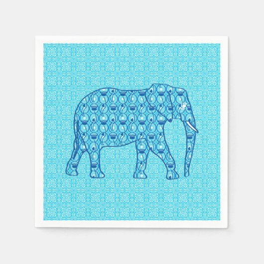 Lotus flower elephant - turquoise servetten (Voorkant)