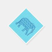Lotus flower elephant - turquoise servetten (Hoek)