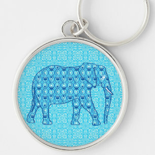 Lotus flower elephant - turquoise sleutelhanger