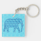 Lotus flower elephant - turquoise sleutelhanger (Achterkant)