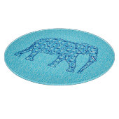 Lotus flower elephant - turquoise snijplank (Hoek)