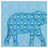 Lotus flower elephant - turquoise stof (Close Up)