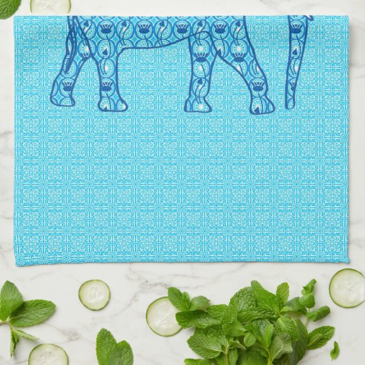 Lotus flower elephant - turquoise theedoek (Gevouwen)