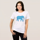 Lotus Flower Elephant - turquoise Tri-Blend Shirt (Voorkant volledig)