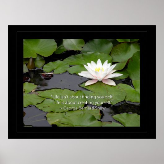 Lotus flower en Bernard Shaw Quote over het leven Poster (Voorkant)