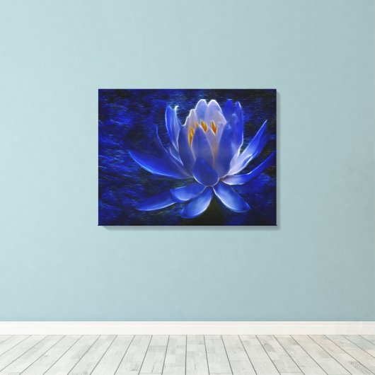 Lotus flower en betekenis ervan canvas afdruk (Insitu (Houten vloer))