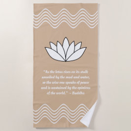 Lotus Flower en Buddha Quote Beach Towel Strandlaken