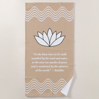 Lotus Flower en Buddha Quote Beach Towel Strandlaken