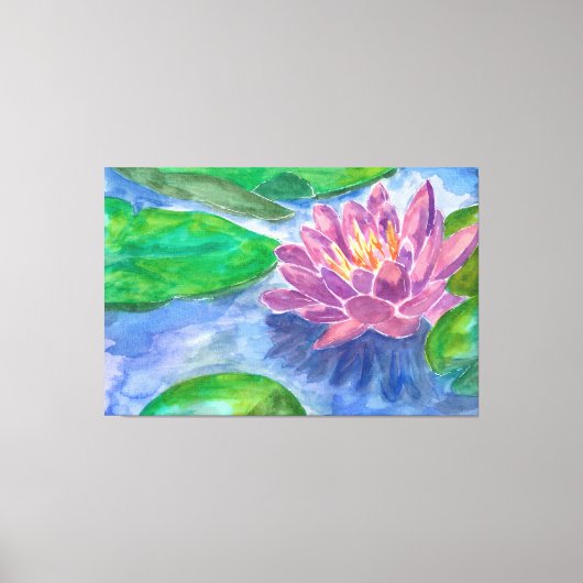 Lotus Flower en Green Planten Canvas Afdruk (Voorkant)